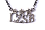 знак, LZSB, Латвийское конно-спортивное общество, подвеска серебро, посеребрение, Латвия, 20е-30е го...