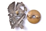 badge, Vidzeme artillery regiment, gold, bronze, Latvia, 20-30ies of 20th cent., 51.4 x 37.5 mm...