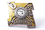 badge, 9th Rezekne Infantry Regiment, № 408, silver, enamel, Latvia, the 30ies of 20th cent., 50.6 x...