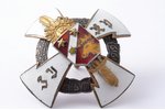 знак, 3-й Елгавский пехотный полк, Латвия, 20е-30е годы 20го века, 46.4 x 46.4 мм, чешуйчатый скол к...