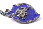 комплект юнкера Виленского пехотного училища: товарищеский жетон (серебро, эмаль), медальон на шатле...
