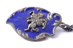 Vilna infantry school cadet's set: comrade's jetton (silver, enamel), medallion on watch fob (brass,...