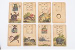 set of playing cards, 35 cards (1 card is missing), Germany, in a wooden box, box size 6.4 x 11.1 x...