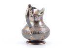 cream jug, silver, 84 standard, 189.85 g, engraving, h 11.3 cm, by Alexey Osipov, 1866, Moscow, Russ...