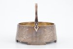 sugar-bowl, silver, 84 standard, 144.30 g, engraving, Ø 9.9 cm, h (with handle) 9 cm, Vasily Efimovi...