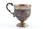 coffee pair, silver, 84 standard, total weight of items 175.55, engraving, h (cup with handle) 8 cm,...