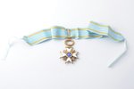 the Order of Three Stars, 3rd class, new ribbon, silver, guilding, enamel, 875 standart, Latvia, 192...
