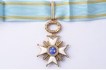 the Order of Three Stars, 3rd class, new ribbon, silver, guilding, enamel, 875 standart, Latvia, 192...