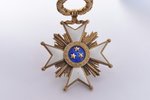 Орден Трёх Звёзд, 3-я степень, лента новая, серебро, позолота, эмаль, 875 проба, Латвия, 1924-1940 г...