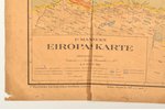 карта, Европа, издательство П. Мантниекс, Латвия, ~1940 г., 84 x 103 см, надрывы по краям, пятна...