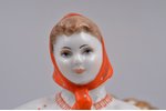 figurine, pencil tray, "Girl with Sheaf", USSR, LFZ - Lomonosov porcelain factory, molder - S.B. Vel...