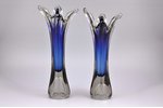 pair of vases, Līvāni Glass factory, Latvia, h 35.2 / 34.5 cm...