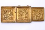 icon with foldable side flaps, copper alloy, Russia, the border of the 19th and the 20th centuries,...