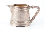 cream jug, silver, 84 standard, 190.25 g, engraving, gilding, h 7.3 cm, 1878, Moscow, Russia...