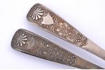 pair of spoons, silver, 84 standard, total weight of items 96.95, 20.2 cm, Konstantin Yakovlevich Pe...