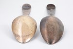 pair of spoons, silver, 84 standard, total weight of items 96.95, 20.2 cm, Konstantin Yakovlevich Pe...
