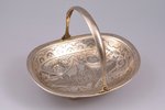 candy-bowl, silver, 84 standard, 228 g, engraving, 18.7 x 14.4 cm, h (with handle) 14 cm, 1882, Mosc...