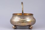sugar-bowl, silver, 84 standart, engraving, gilding, 1890, 307.10 g, Nikolay Kemper's workshop(?), S...