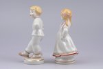 pair of figurines, Folk dance, porcelain, Riga (Latvia), USSR, Riga porcelain factory, molder - Leja...