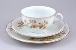 tea trio, porcelain, M.S. Kuznetsov manufactory, Riga (Latvia), 1937-1940, h (cup) 5.6 cm, Ø (saucer...