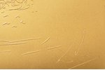 репродукция картины Дали "L'addio" в форме золотого слитка на серебряной основе, номер 295/2500, зол...