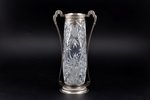 a vase, silver, 84 standard, crystal, h 29.3 cm, 1908-1917, Moscow, Russia...