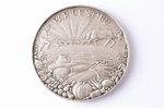 настольная медаль, За усердие, Министерство земледелия, серебро, Латвия, 20е-30е годы 20го века, Ø 5...
