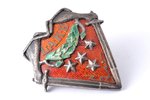 badge, LAKB, Latvian Retired soldiers Society, Latvia, 20-30ies of 20th cent., 29.6 x 27.4 mm...