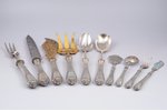 flatware set of 10 items, silver/metal, 950, 800 standart, France, 16.2 - 31.5 cm, in a box...