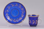 tea pair, the beginning of the 20th cent., h (cup) 7.3 cm, Ø (saucer) 14.6, insignificant chip on th...