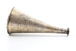 baby feeding horn, silver, 84 standard, 20.75 g, engraving, gilding, 10.8 cm, by Ivan Sveshnikov, 18...