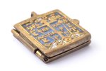 icon with foldable side flaps, (small size), copper alloy, 2-color enamel, Russia, the 19th cent., 3...
