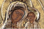 two-sided icon, Our Lady Icons of Akhtyr and Kaplunov, board, silver, painting, guilding, Russia, 17...