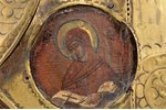 ikona, Svētais Nikolajs Brīnumdarītājs, dēlis, gleznojums, misiņš, Krievijas impērija, 30.8 x 26.6 x...