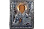 icon, Saint Nicholas the Miracle-Worker, board, silver, painting, guilding, 84 standard, Russia, 180...