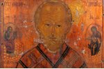 ikona, Svētais Nikolajs Brīnumdarītājs, dēlis, sudrabs, gleznojums, zeltījums, 84 prove, Krievijas i...