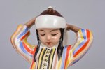 figurine, Uzbek girl in front of the mirror, porcelain, USSR, LZFI - Leningrad porcelain manufacture...