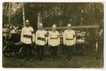 фотография, группа пожарных, Латвия, 20-30е годы 20-го века, 14x9 см...