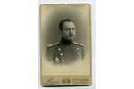 fotogrāfija, virsnieks, uz kartona, Krievijas impērija, 20. gs. sākums, 9x8,2 cm...