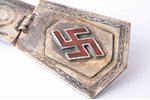 часовой брелок, посеребрение, эмаль, Латвия, 20е-30е годы 20го века, 117 x 31 мм...