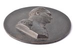 настенный медальон, Александр I, чугун, Ø 8.3 см, вес 85.45 г....