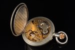 pocket watch, "Павелъ Буре (Pavel Buhre)", Russia, metal, 139.55 g, 7.6 x 5.75 cm, Ø 57.5 mm, spring...