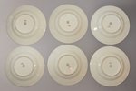 set of 6 plates, porcelain, Langebraun, Estonia, the 30ties of 20th cent., Ø 24.9 cm...