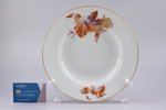 set of 6 plates, porcelain, Langebraun, Estonia, the 30ties of 20th cent., Ø 24.9 cm...