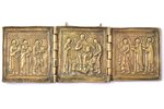 icon with foldable side flaps, bronze, Russia, the border of the 19th and the 20th centuries, 6.5 x...