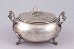 sugar-bowl, silver, 84 standard, 376.35 g, gilding, 10.1 x 16 x 11.9 cm, by Nikolay Zverev, 1896-190...