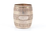 beaker, silver, "Barrel", 84 standard, 42.15 g, engraving, h 5.6 cm, by Carl Siewers, 1858, St. Pete...