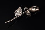 a brooch, "Rose", author's work, silver, 925 standard, 14.43 g., the item's dimensions 8.7 cm, the 2...