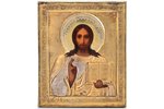 ikona, Jēzus Kristus Pantokrators (Visavaldītājs), dēlis, sudrabs, gleznojums, zeltījums, 84 prove,...