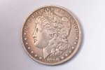 1 dolārs, 1890 g., sudrabs, ASV, 26.40 g, Ø 37.8 mm, AU...